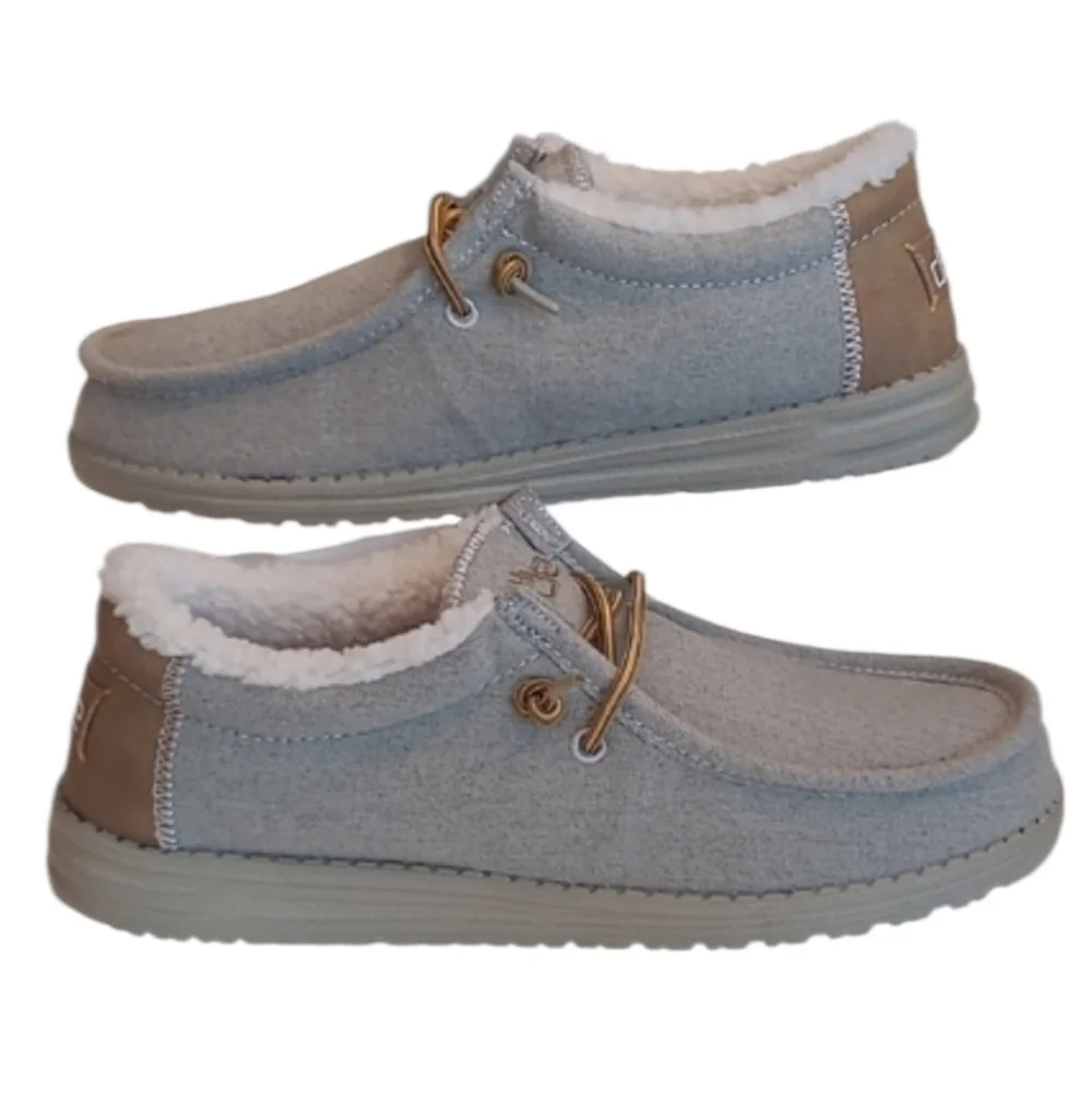Hey Dude Wally Herringbone Canvas Loafer Chukka-Style Slide/ Slip On